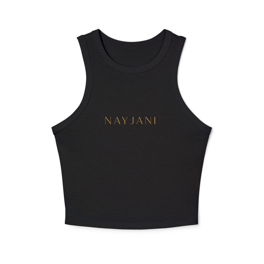 Women's micro rib racer tank top